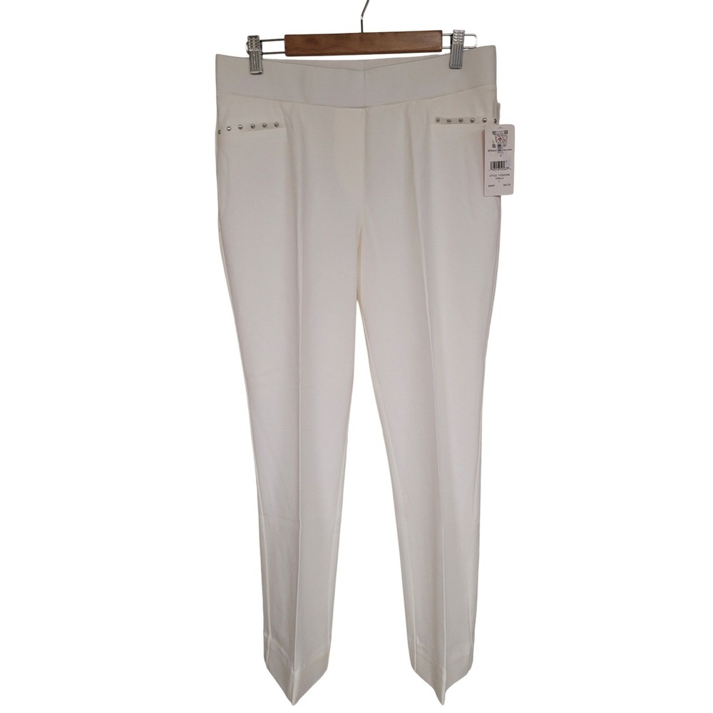 Women's Ankle Pants Vanilla 89th & Madison Sz L Studded Pull On Stretch MSRP 52$